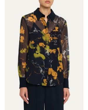 Law And Order S26 Maggie Bofill Black & Yellow Floral Blouse - view 4