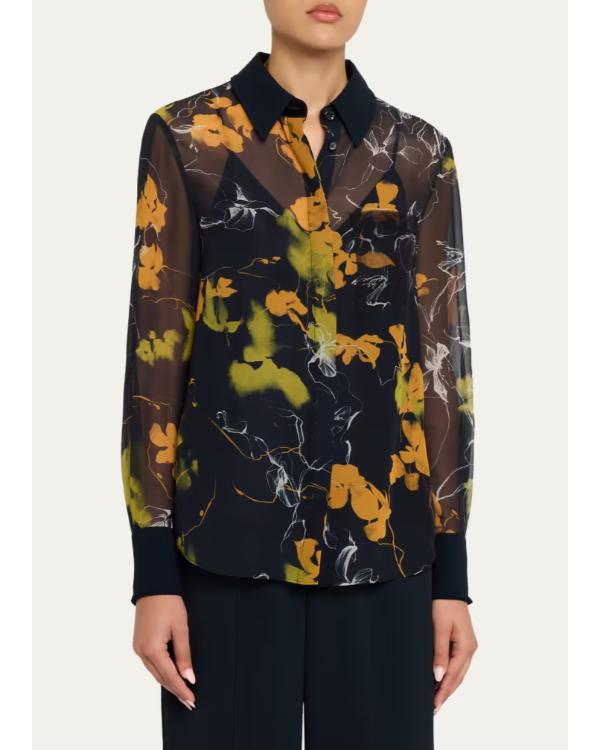 Law And Order S26 Maggie Bofill Black & Yellow Floral Blouse - view 4