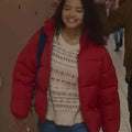 Deja Monique Cruz Christmas with You Red Puffer Jacket