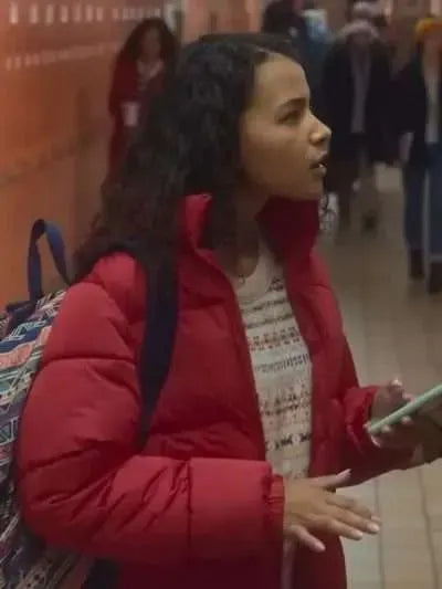 Deja Monique Cruz Christmas with You Red Puffer Jacket