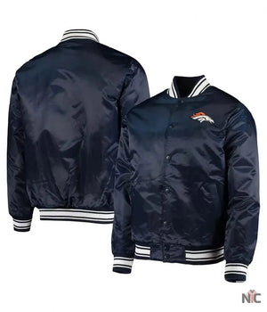 Denver Broncos Locker Room Full-Snap Satin Jacket