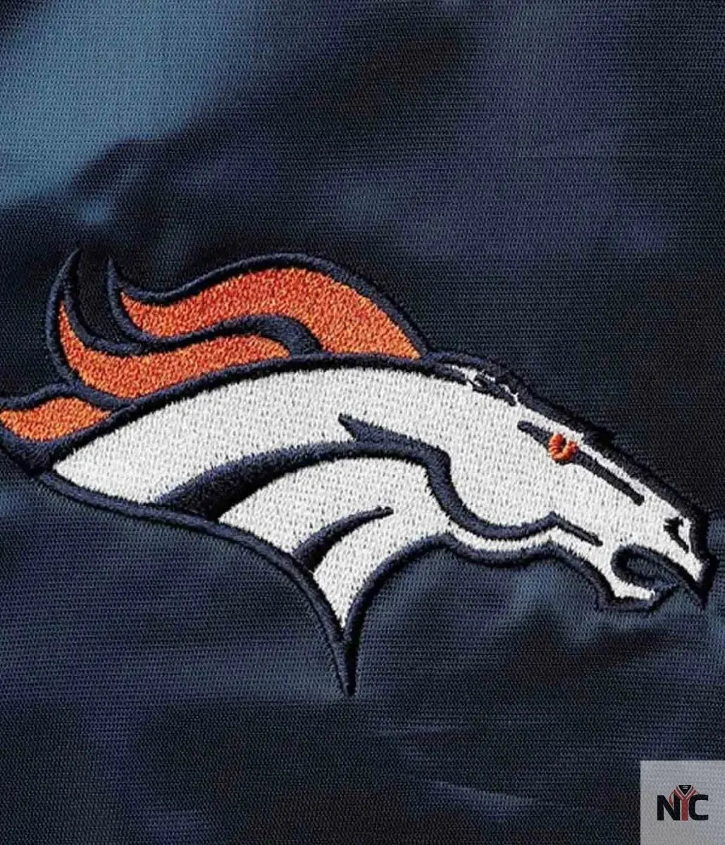 Denver Broncos Locker Room Full-Snap Satin Jacket