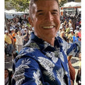 Domingão 2025 João Baião Tropical Print Blue Shirt