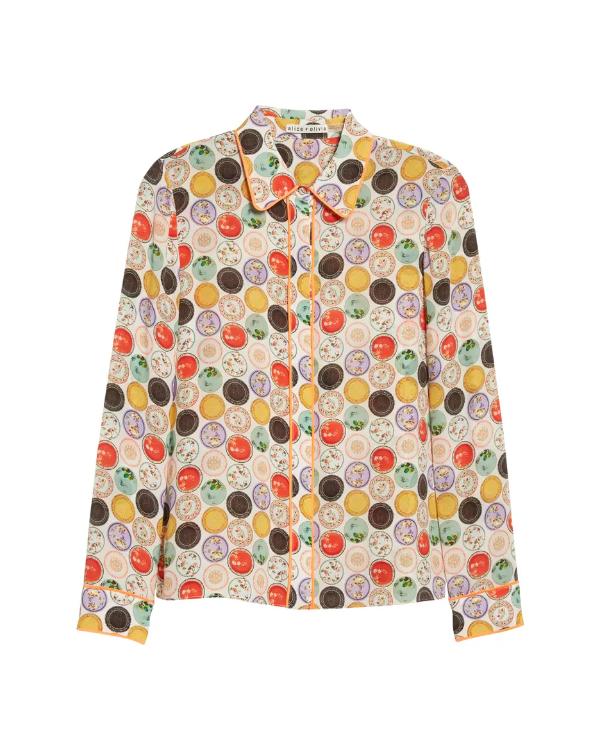 Scrubs S11 Tia Mowry-Hardrict Plates Printed Blouse