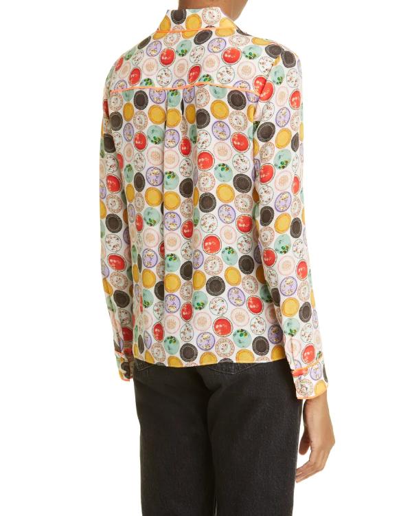 Scrubs S11 Tia Mowry-Hardrict Plates Printed Blouse