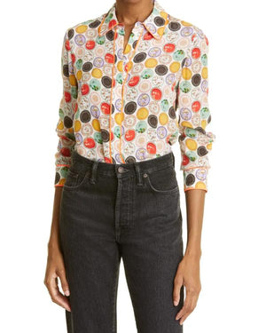 Scrubs S11 Tia Mowry-Hardrict Plates Printed Blouse