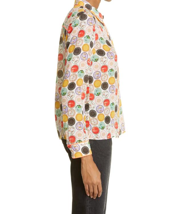 Scrubs S11 Tia Mowry-Hardrict Plates Printed Blouse