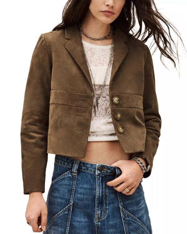 Scrubs S11 Sarah Chalke Brown Suede Jacket - view 2
