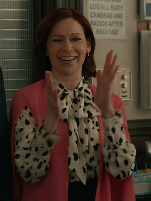 Elsbeth Season 4 Carrie Preston Polka Dot Tie Neck Blouse - view 2