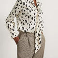 Elsbeth Season 4 Carrie Preston Polka Dot Tie Neck Blouse
