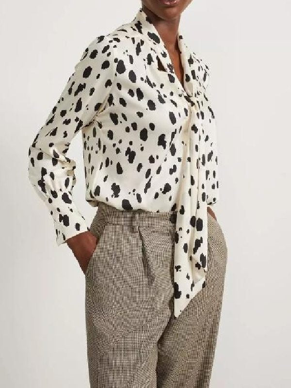 Elsbeth Season 4 Carrie Preston Polka Dot Tie Neck Blouse