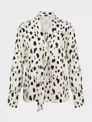 Elsbeth Season 4 Carrie Preston Polka Dot Tie Neck Blouse - view 3