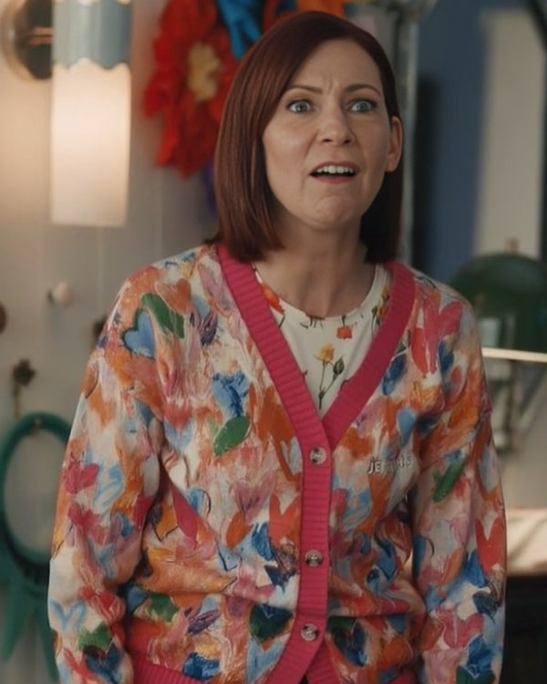 Elsbeth TV Series Carrie Preston Heart Printed Cardigan - view 3