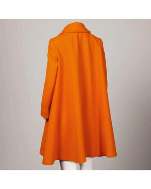 Elsbeth S03 Carrie Preston Orange Trapeze Swing Coat