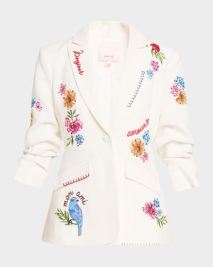 Elsbeth S04 Carrie Preston Scrunched Embroidered Blazer - view 2