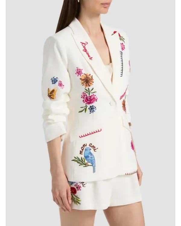 Elsbeth S04 Carrie Preston Scrunched Embroidered Blazer - view 4