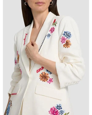 Elsbeth S04 Carrie Preston Scrunched Embroidered Blazer - view 5