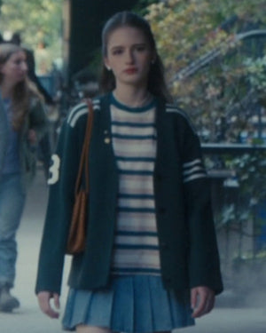 FBI S08 Alexandra Avezova Green Varsity Cardigan