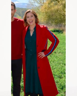 Finding Mr Christmas S02 Ashley Williams Red Coat with Side Stripe