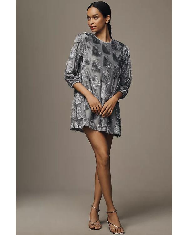 Finding Mr Christmas S02 Melissa Peterman Hearts Texture Mini Dress