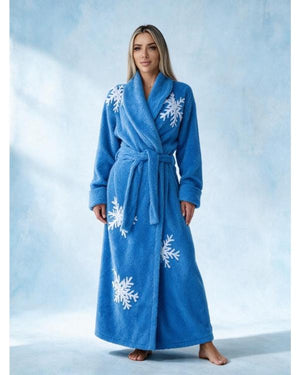 The Nanny S03 Fran Drescher Blue Snowflakes Robe - view 2