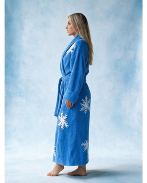 The Nanny S03 Fran Drescher Blue Snowflakes Robe - view 3
