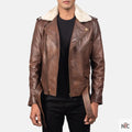 Furton Brown Leather Biker Jacket