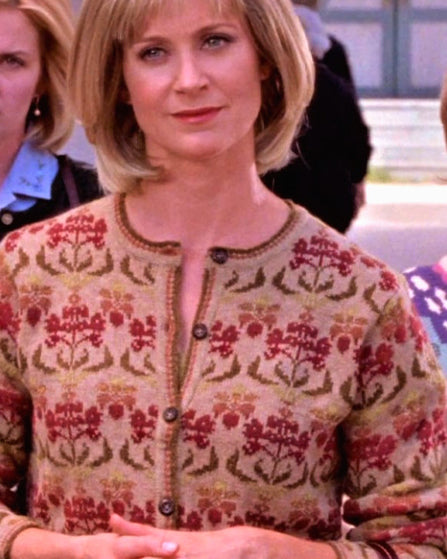 Gilmore Girls S03 Heidi Swedberg Brown Floral Pattern Cardigan