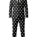 Men’s Black And White Polka Dots Suit
