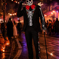 Halloween Black Skeleton Costume Suit