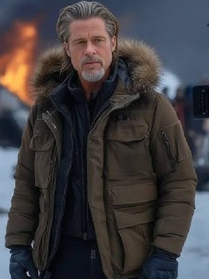 Heart of the Beast Brad Pitt Brown Parka Jacket