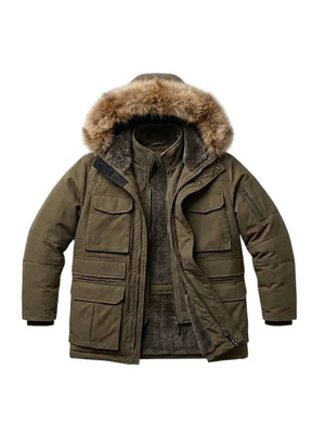 Heart of the Beast Brad Pitt Brown Parka Jacket