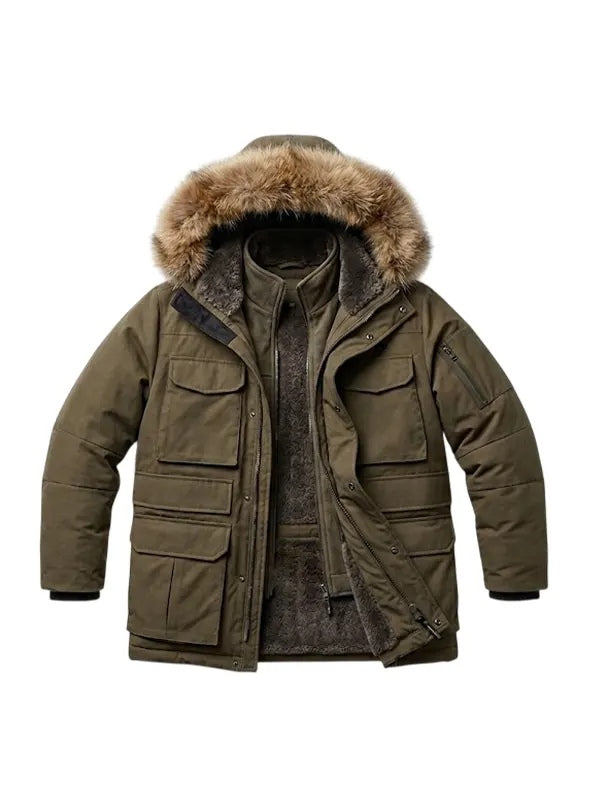 Heart of the Beast Brad Pitt Brown Parka Jacket