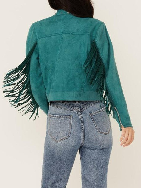 Heartland S20 Kamaia Fairburn Faux Suede Studded Fringe Jacket - view 3