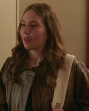 Heartland S20 Baye McPherson Brown Leather Bomber Jacket