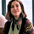 Home Economics S02 Caitlin McGee Diamond Knit Cardigan