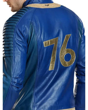 Fallout Vault Dweller Blue Leather Jacket - view 4
