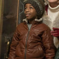 Jahzir Bruno The Christmas Chronicles 2 Brown Leather Jacket