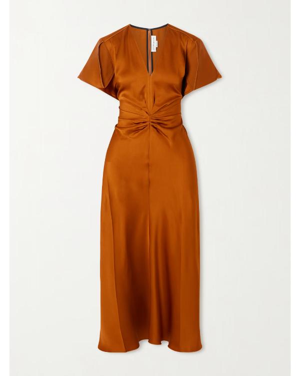 Reasonable Doubt S04 Emayatzy Corinealdi Bronze Satin Dress - view 2