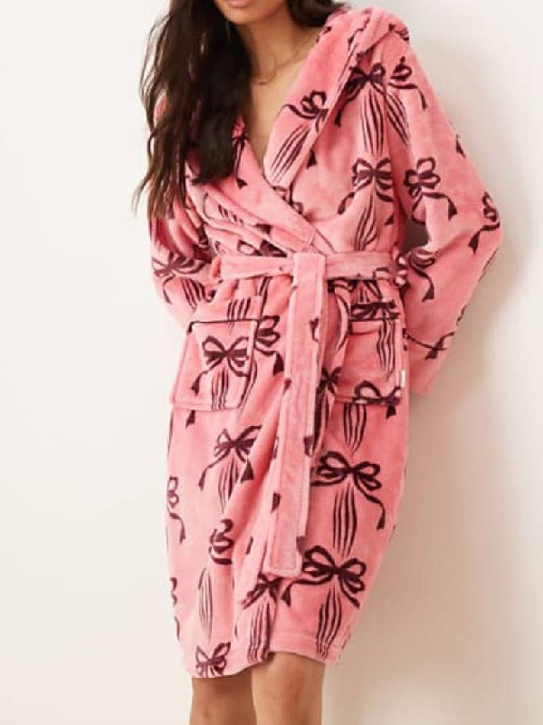 Juno Temple Ted Lasso Season 4 Pink Bow Print Robe