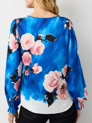 Kate Linder The Young And The Restless Blue Floral Blouse