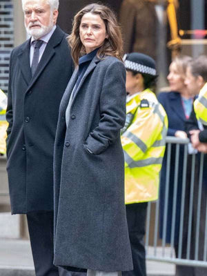 The Diplomat S04 Kate Wyler Grey Wool Coat