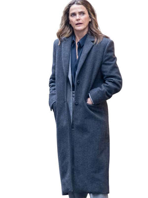 The Diplomat S04 Kate Wyler Grey Wool Coat