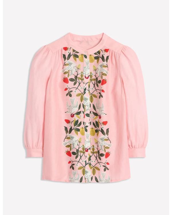 Marble Hall Murders S01 Claire Rushbrook Pink Embroidered Top - view 2