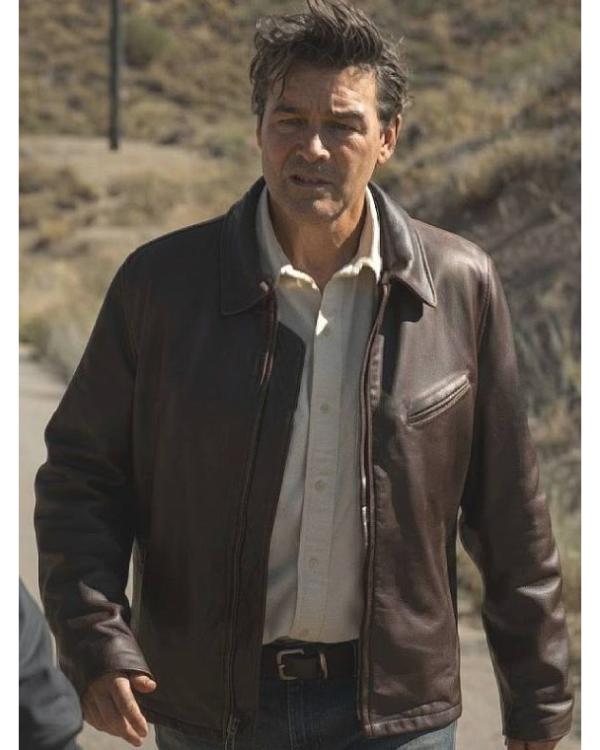 Lanterns S01 Kyle Chandler Brown Bomber Leather Jacket - view 2
