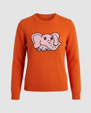 Gilmore Girls S03 Keiko Agena Elephant Print Orange Sweater - view 2