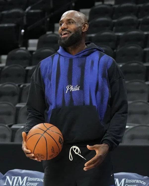 LeBron James Philadelphia 76ers Black Practice Hoodie - view 2