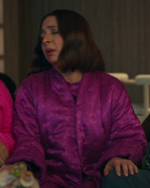 Loot S03 Maya Rudolph Purple Quilted Robe