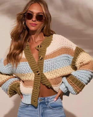 Love Is Blind S11 Erika Ellis Knit Stripe Cardigan
