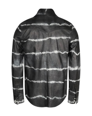 Love Is Blind S11 Nick Lachey Tie Dye Black Leather Shirt - view 2